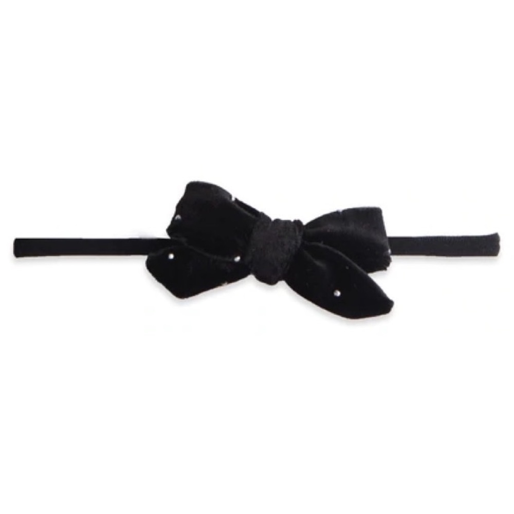 Baby Bling Black Stud Velvet Skinny Headband